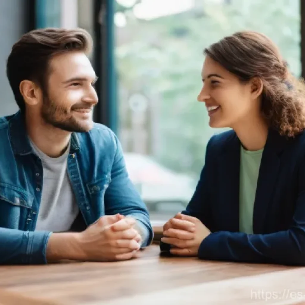 표현력 향상에 도움이 되는 일상 대화 - **Prompt for Active Listening:**
    "A cozy indoor setting, perhaps a warmly lit cafe or a comforta...