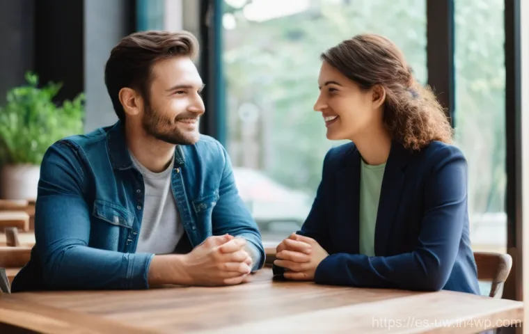 표현력 향상에 도움이 되는 일상 대화 - **Prompt for Active Listening:**
    "A cozy indoor setting, perhaps a warmly lit cafe or a comforta...